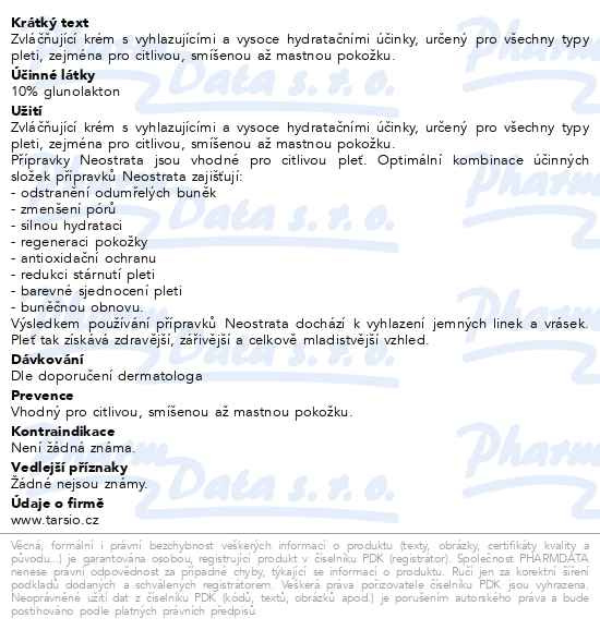Příbalový leták - NEOSTRATA Restore Ultra Moisturising Face Cream 40g