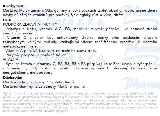Příbalový leták - Marťánci Multivitamin tbl.50+50 Promo2023