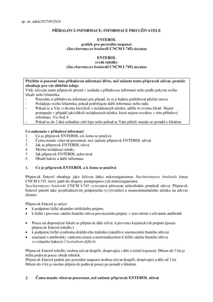 Příbalový leták (SUKL) - Enterol 250mg por.plv.sus.10