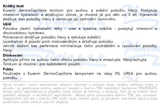 Příbalový leták - EUCERIN DermoCapil. tonikum suchá pokožka 100ml