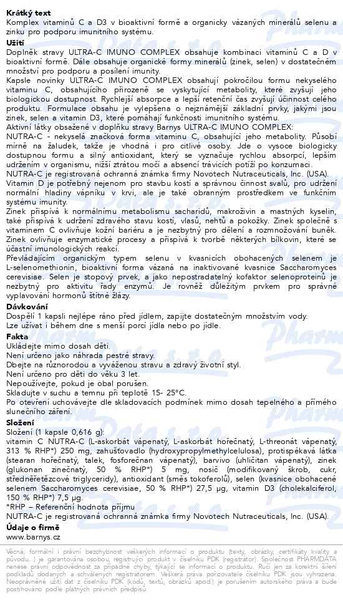 Příbalový leták - Barnys ULTRA-C Imuno Complex cps.30+15 zdarma