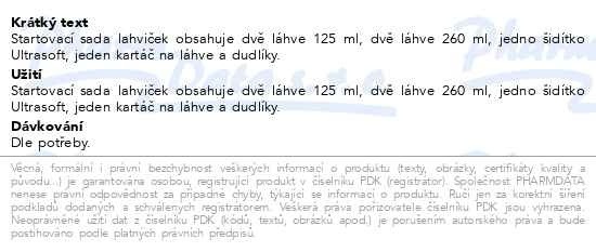 Příbalový leták - Philips AVENT Novorozenecká startovní sada Natural Response