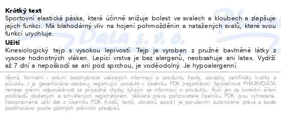 Příbalový leták - BronVit Sport Kinesio Tape děrovaný černá 5cmx5m