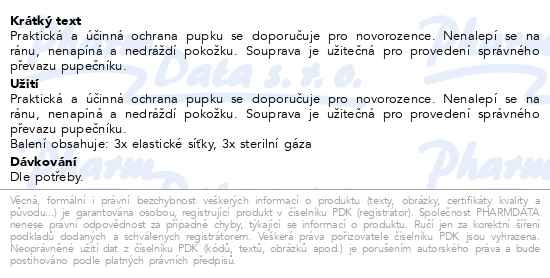 Příbalový leták - CHICCO Set na ošetření pupečníku Medibaby 3-3ks