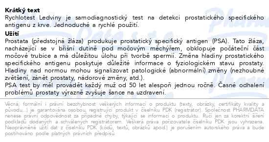 Příbalový leták - VITAMIN STATION Rychlotest Prostata PSA