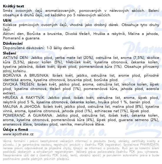 Příbalový leták - Apotheke Ovocné čajování mix 30 sáčků