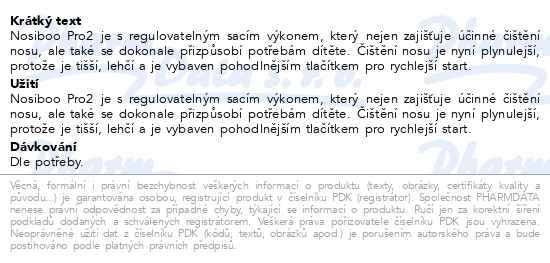 Příbalový leták - Nosiboo Go Elektrická cestovní odsávačka nosních hlenů