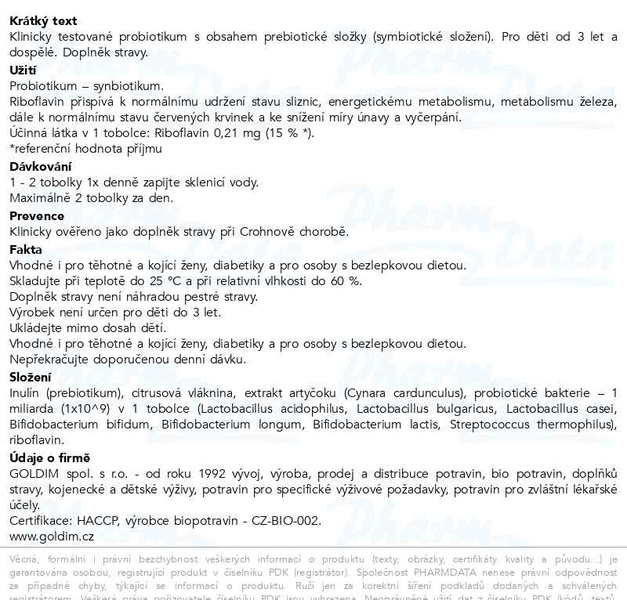 Příbalový leták - ProbioFlora cps.30