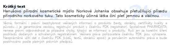 Příbalový leták - MERCO Hanušovo mýdlo norkové Johanka 100g