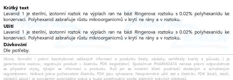 Příbalový leták - Lavanid 1 Ring.roztok s 0.02% polyhex.1x1000ml