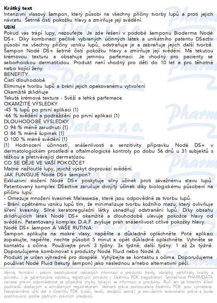 Příbalový leták - BIODERMA Nodé DS+ Shampooing 125ml