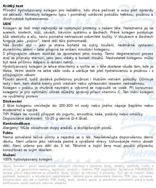 Příbalový leták - Allnature Kolagen Original Premium 200g