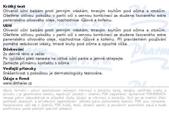 Příbalový leták - Olivenöl oční balzám 15ml