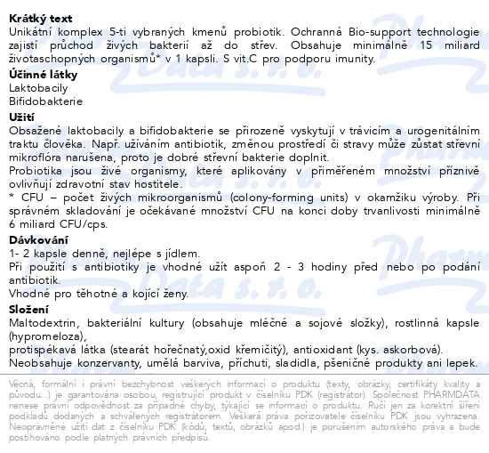 Příbalový leták - NatureVia Laktobacily 5 ATB cps.10