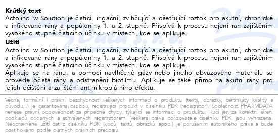 Příbalový leták - Actolind w Solution 50 ml