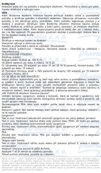 Příbalový leták - BIODERMA Atoderm Intensive Baume 45ml