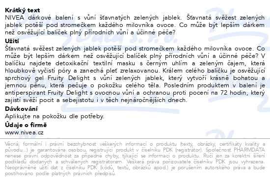 Příbalový leták - NIVEA BOX FRUITY DELIGHT LE 24
