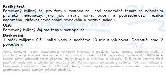 Příbalový leták - HERBEX Menopauza s jetelem n.s.20x3g
