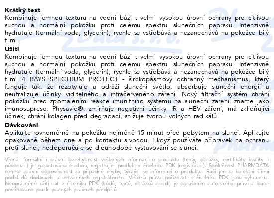 Příbalový leták - DERMEDIC SUNBRELLA na opalalování suchá pleť SPF50+ 40ml