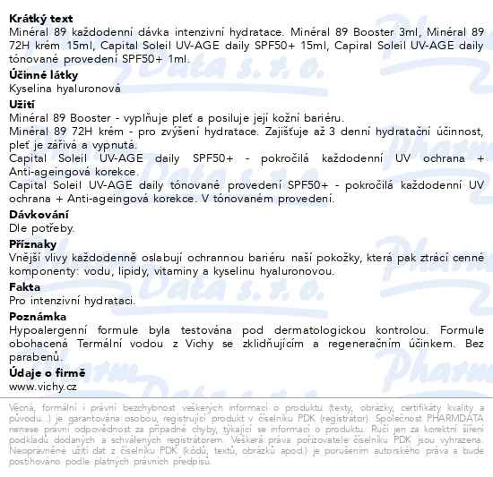 Příbalový leták - VICHY MINÉRAL 89 dárková taštička