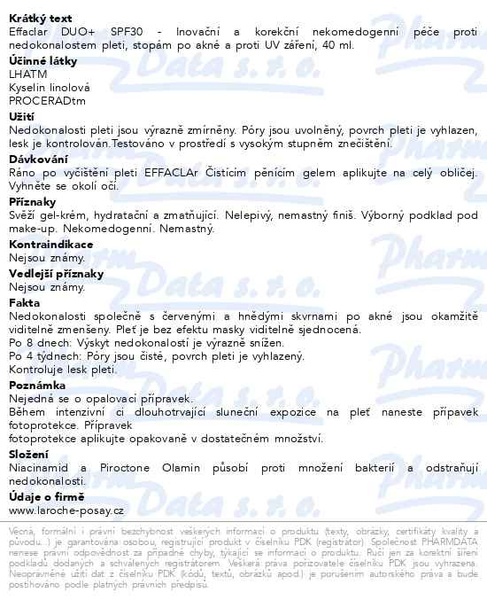 Příbalový leták - LA ROCHE-POSAY EFFACLAR DUO[+] SPF30 40ml