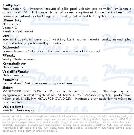 Příbalový leták - LA ROCHE-POSAY PURE Vitamin C normální pleť 40ml