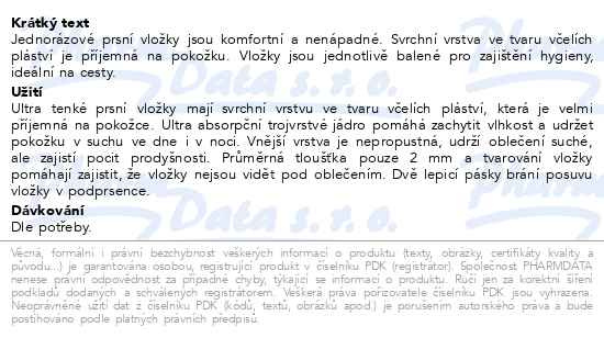 Příbalový leták - Philips AVENT Prsní vložky jednorázové 60 ks