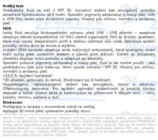 Příbalový leták - RILASTIL Sun System Water Touch fluid SPF50 50ml