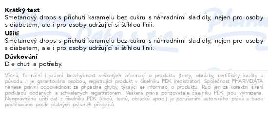 Příbalový leták - Vivil CremeLife karamel bez cukru 90g