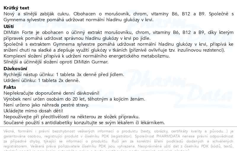 Příbalový leták - DIMizin Forte 75 tablet
