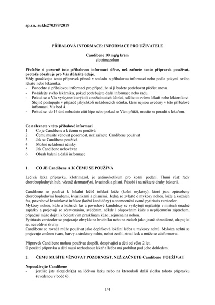 Příbalový leták (SUKL) - Candibene, krém 20 g