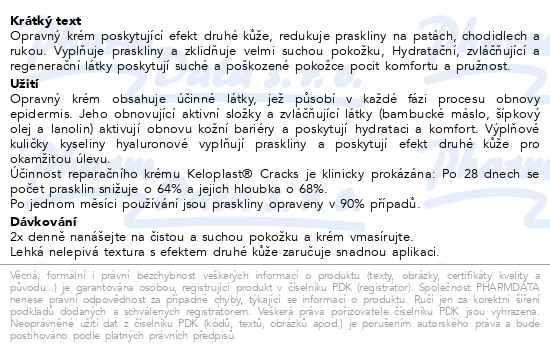 Příbalový leták - ISISPHARMA Keloplast Cracks krém 40ml