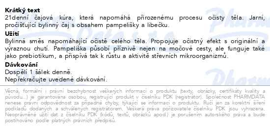 Příbalový leták - LEROS tělo očista bylinný čaj 21x1.8g