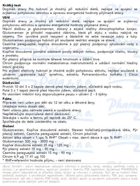 Příbalový leták - Pro Hubnutí cps 120 Moje lékárna