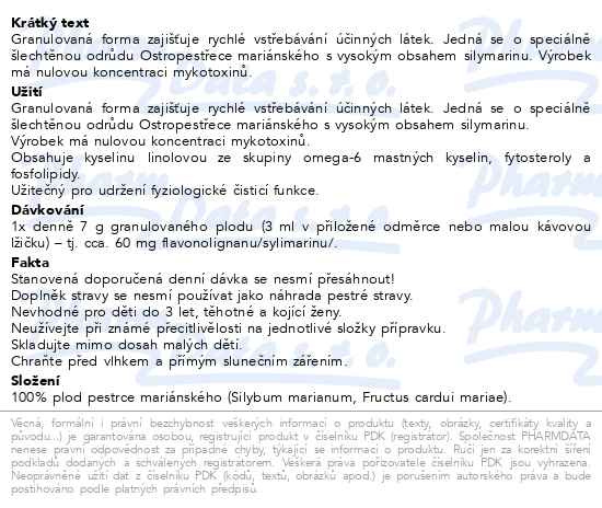 Příbalový leták - Edenpharma Ostropestřec mariánsky 150g