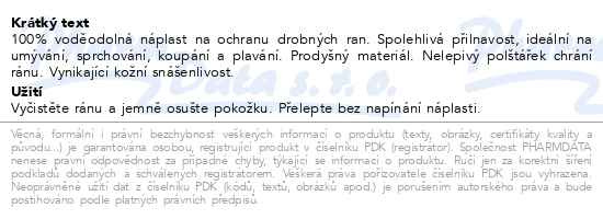 Příbalový leták - Hansaplast Kids Aquaprotect náplast 20ks