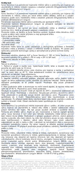 Příbalový leták - Sunar Sensitive 2, pokračovací kojenecké mléko 500 g