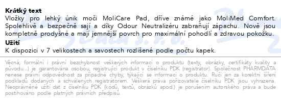 Příbalový leták - MoliCare Lady 0.5 kapky 28ks (MoliMed ultra micro)