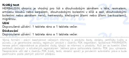 Příbalový leták - pharco HERBALGIN chronic tbl.60