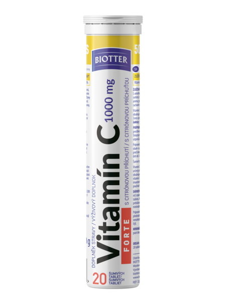 Biotter Vitamín C FORTE šumivé tablety 20 ks nové