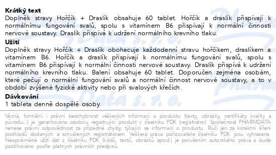 Příbalový leták - Biotter Hořčík + Draslík tbl.60
