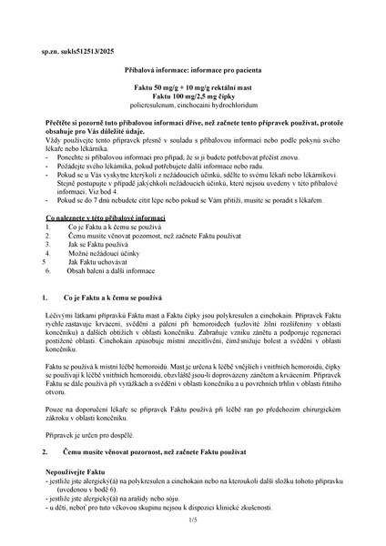 Příbalový leták (SUKL) - Faktu 100mg/2.5mg, 20 rektálních čípků