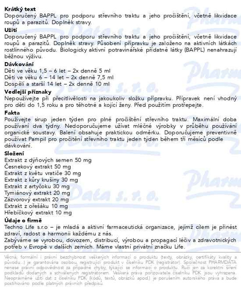 Příbalový leták - PAMPIL INTENSE 150ml Baby Life