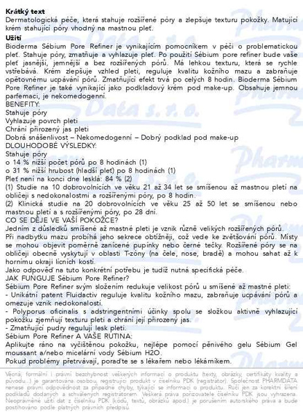 Příbalový leták - BIODERMA Sébium Pore Refiner 30ml