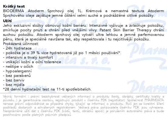 Příbalový leták - BIODERMA Atoderm sprchový olej 1 l