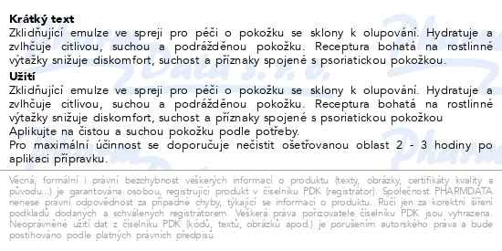 Příbalový leták - Belupo Skin Solutions APSORIA emulze 100ml