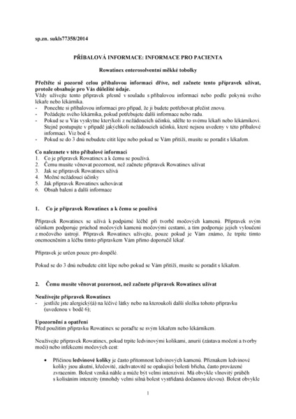 Příbalový leták (SUKL) - Rowatinex 50 tobolek