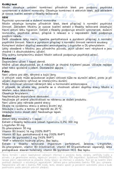 Příbalový leták - ADVANCE Modin 60 kapslí