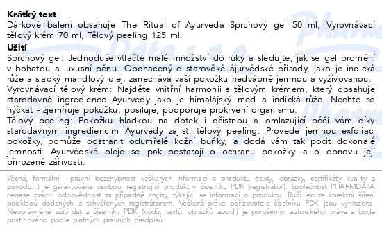 Příbalový leták - Rituals The Ritual of Ayurveda set 2025