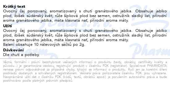 Příbalový leták - Megafyt Andělské zvonění 10x2g
